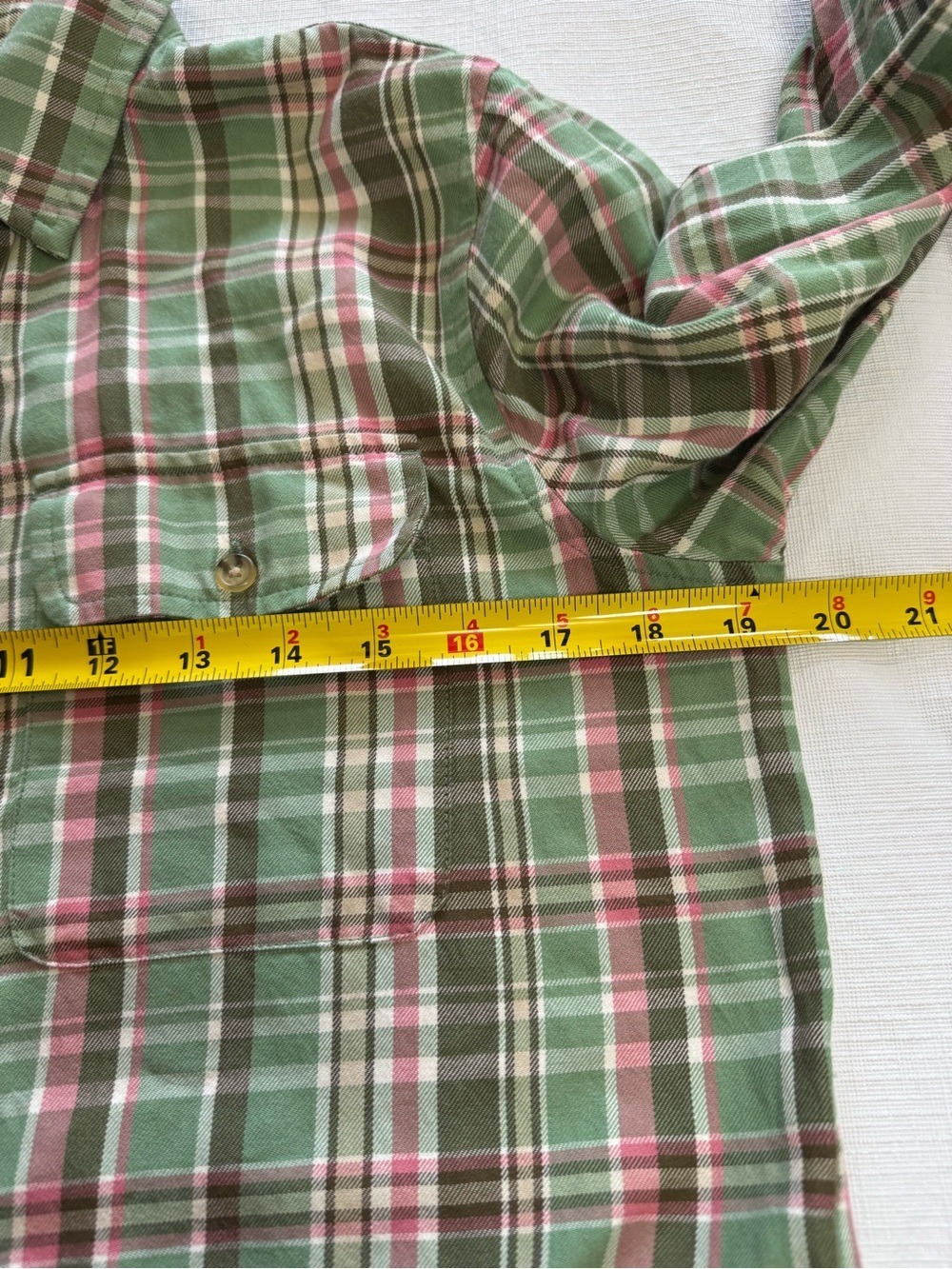 Ralph Lauren Green Plaid Midi Shirt Dress with Waist Tie size6 - Picture 8 of 11